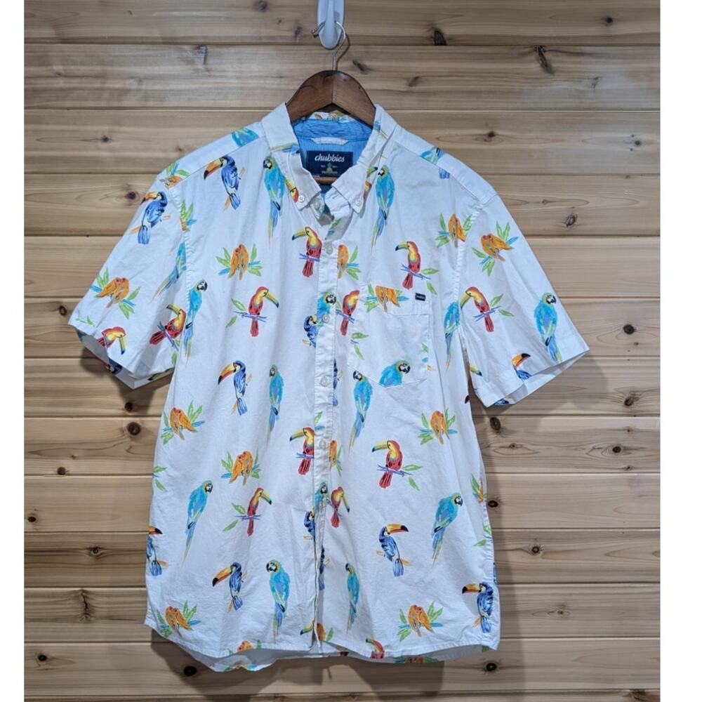 Chubbies Shirt Mens XL Dude Wheres my‎ Macaw Casual Button Down